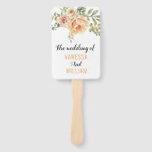 Waterverf Bloemen Typografie Huwelijksprogramma Handwaaier (Voorkant)