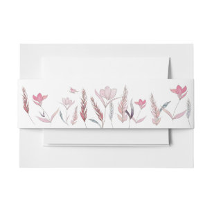 Waterverf bloemen uitnodigingen wikkel