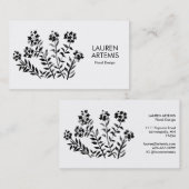 Waterverf bloemen Unieke, moderne flora Visitekaartje (Voorkant / Achterkant)