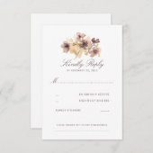 Waterverf Bloemen Vintage bruiloft RSVP (Voorkant / Achterkant)