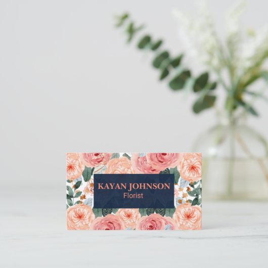 waterverf Bloemen visitekaartjes Bloemist (Staand voorkant)