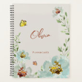 Waterverf Bloemen Vlinders Gepersonaliseerd Planner (Voorkant)