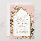 Waterverf bloemen Vruchtgoud sparen de Datum Kaart (Voorkant)