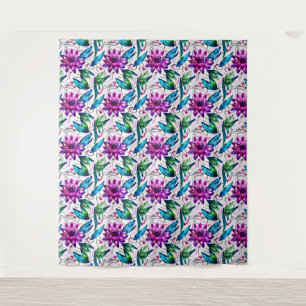 Waterverf bloemen Wandkleed