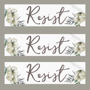 Waterverf Bloemen Weerstaan Politiek Bumpersticker