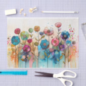 Waterverf Bloemen Wild Flowers Whimsical Decoupage Tissuepapier (Craft)