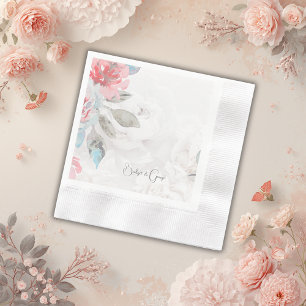 waterverf Bloemen Wildbloem roos Pioen Bruiloft N Servet