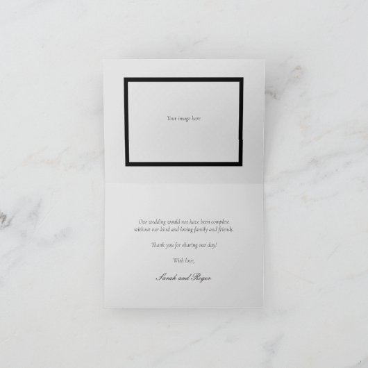 Waterverf Bloemen Wit en Goud Bladeren Bruiloft Bedankkaart (Binnen)