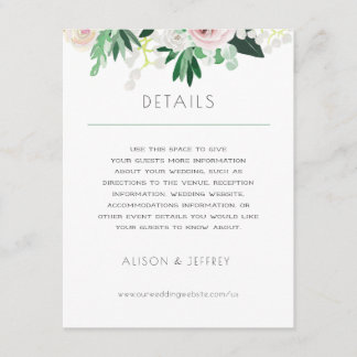Waterverf Bloemen Wit Groen Bruiloft details Kaart