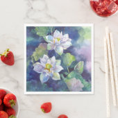 Waterverf bloemen witte lotos illustratiebloem servet (Insitu)