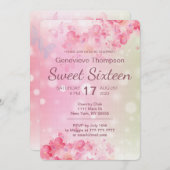 Waterverf Bloemen Zoet Zestien Feestuitnodiging Kaart (Voorkant / Achterkant)