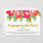 Waterverf bloemen zomerbruiloft verloffeest kaart (Voorkant)