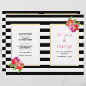 Waterverf bloemen zwart wittrouwprogramma (Voorkant / Achterkant)