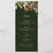Waterverf Bloemenarrangementen Groene bruiloft Menu (Voorkant)