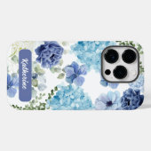 Waterverf Bloemenblauw Hydrangea Stijlvol Case-Mate iPhone Case (Achterkant (horizontaal))