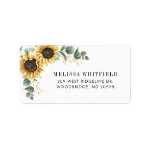 Waterverf Bloemenbloem Eucalyptus Adres Etiket