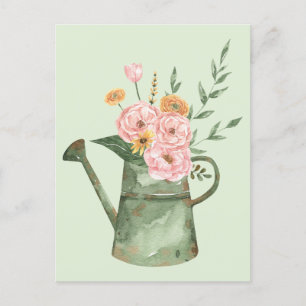 Waterverf bloemenboeket kunst briefkaart