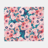 Waterverf Bloemenboeket: Pioenrozen. Fleece Deken (Voorkant (Horizontaal))