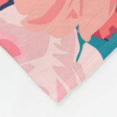 Waterverf Bloemenboeket: Pioenrozen. Fleece Deken (Hoek)