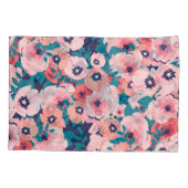 Waterverf Bloemenboeket:  Pioenrozen. Kussensloop (Achterkant)