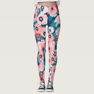 Waterverf Bloemenboeket: Pioenrozen. Leggings