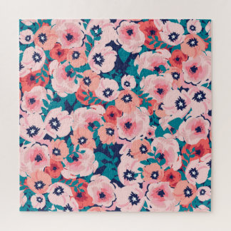 Waterverf Bloemenboeket: Pioenrozen. Legpuzzel