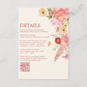 Waterverf bloemenboter geel Wedding qr code Informatiekaartje (Voorkant)