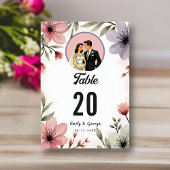 Waterverf Bloemenbruid en bruidegom Romantische br Kaart