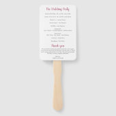 Waterverf bloemenbruiloft programma fan handwaaier (Achterkant)