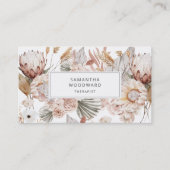 Waterverf Bloemencrème Terracotta Therapeut Visitekaartje (Voorkant)