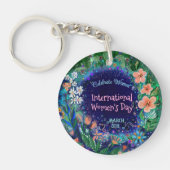 Waterverf Bloemendag Sleutelhanger (Voorkant)