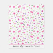  Waterverf Bloemendeken – Cadeau Fleece Deken (Voorkant)