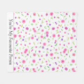  Waterverf Bloemendeken – Cadeau Fleece Deken (Voorkant (Horizontaal))