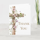 Waterverf Bloemendoop Heilig Kruis Dank u Kaart (Voorkant)