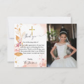 Waterverf bloemeneerste communie bedankje kaart (Voorkant)