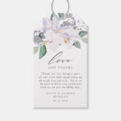 Waterverf bloemenelegante bruiloft dank u cadeaulabel (Voorkant)