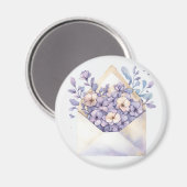 Waterverf Bloemenenvelop - Schattige Magneet (Voorkant / Achterkant)