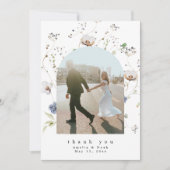 Waterverf Bloemenfoto Bruiloft Dank u kaart (Voorkant)