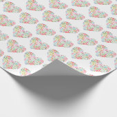 Waterverf bloemenhart cadeaupapier (Hoek)