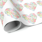 Waterverf bloemenhart cadeaupapier (Rol Hoek)