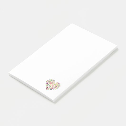 Waterverf bloemenhart lief liefde haar blij post-it® notes (Schuin)