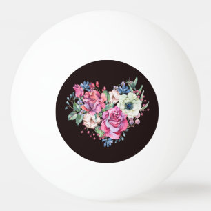 Waterverf bloemenhart: rozen. pingpongballen