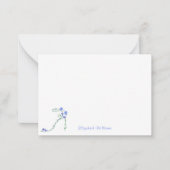 Waterverf bloemenhoge hak met vlinders notitiekaartje (Voorkant)