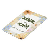 Waterverf Bloemenillustratie Huwelijk Magneet (Linkerzijde)