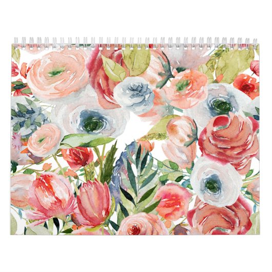 Waterverf Bloemenkalender Kalender (Hoes)