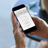 Waterverf Bloemenkalligrafie Script Elegant Lila Kaart