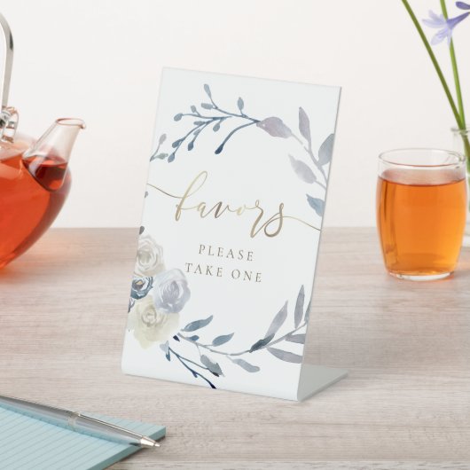 waterverf bloemenkrans begunstigt voetteken reclamebord met voetstuk (Insitu)