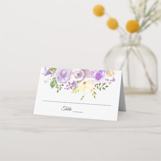 Waterverf Bloemenlavendel Paarse bruiloft (Voorkant)