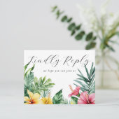 Waterverf Bloemenlied Verzoek RSVP Briefkaart (Staand voorkant)