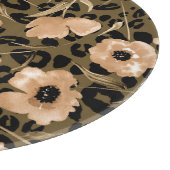 Waterverf bloemenluipaard: eindeloos patroon snijplank (Hoek)